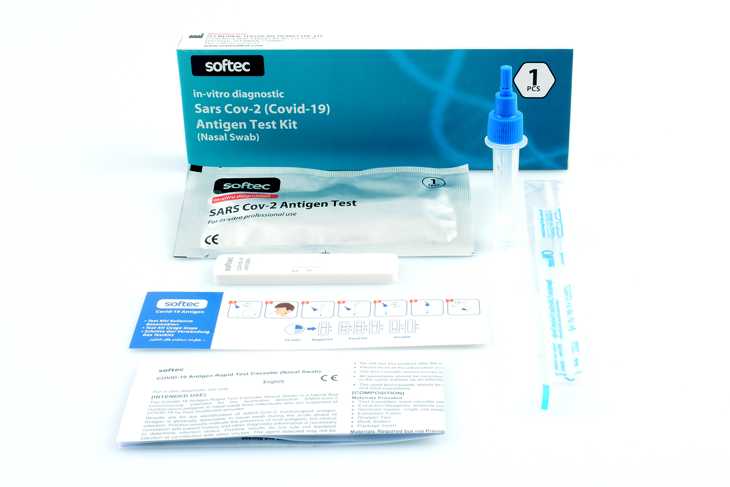 SOFTEC Covid-19 Nasal Antigen Test Kit (Professional Use) 